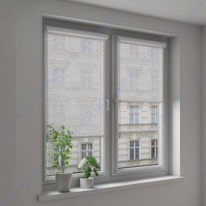 Рулонные тканевые жалюзи Уни-2 Глиттер серый - фото на окне