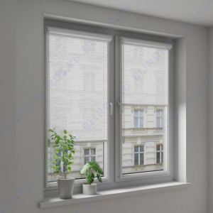 Рулонные тканевые жалюзи Уни-2 Глиттер белый - фото на окне