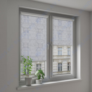 Рулонные тканевые жалюзи Уни-2 Грейс блэкаут серый - фото на окне