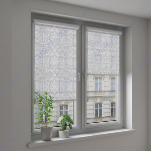 Рулонные тканевые жалюзи Уни-2 Грейс белый - фото на окне