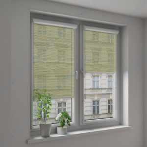 Рулонные тканевые жалюзи Уни-2 Импала зеленый - фото на окне