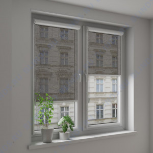 Рулонные тканевые жалюзи Уни-2 Капур коричневый - фото на окне