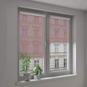 Рулонные тканевые жалюзи Уни-2 Невада светло-коричневый - фото на окне