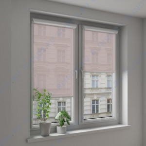 Рулонные тканевые жалюзи Уни-2 Омега светло-коричневый - фото на окне