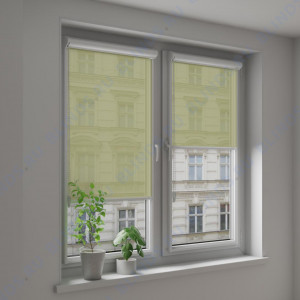 Рулонные тканевые жалюзи Уни-2 Омега оливковый - фото на окне