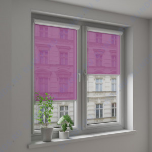 Рулонные тканевые жалюзи Уни-2 Омега лиловый - фото на окне