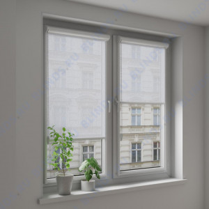 Рулонные тканевые жалюзи Уни-2 Сиде блэкаут светло-серый - фото на окне