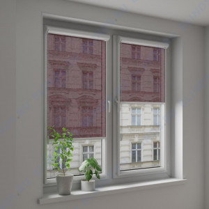 Рулонные тканевые жалюзи Уни-2 Шёлк бордо - фото на окне