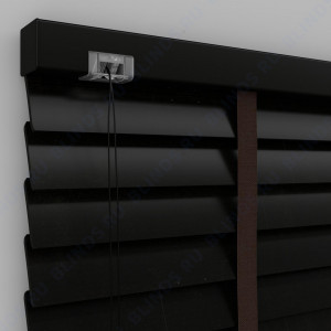 Горизонтальные деревянные жалюзи 50 мм венге - фото механизма