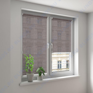 Минирулонные тканевые жалюзи Калипсо коричневый - фото на окне