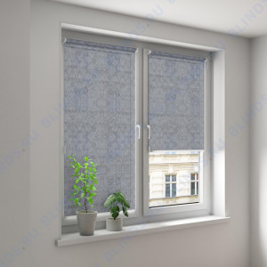 Минирулонные тканевые жалюзи Флоренция темно-серый - фото на окне