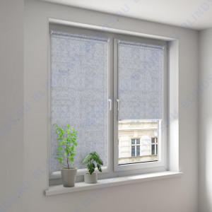 Минирулонные тканевые жалюзи Флоренция светло-серый - фото на окне