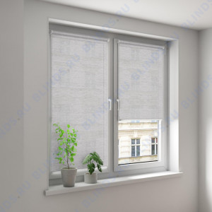 Минирулонные тканевые жалюзи Глиттер серый - фото на окне