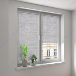 Минирулонные тканевые жалюзи Импала серый - фото на окне