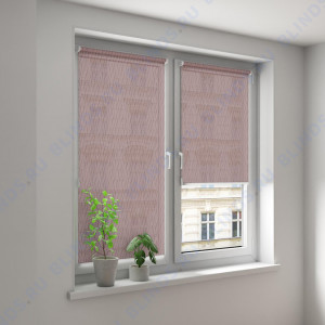 Минирулонные тканевые жалюзи Невада светло-коричневый - фото на окне