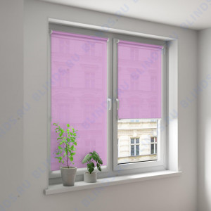 Минирулонные тканевые жалюзи Омега роза - фото на окне