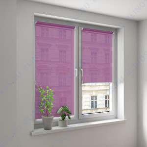 Минирулонные тканевые жалюзи Омега лиловый - фото на окне