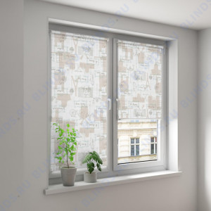Минирулонные тканевые жалюзи Париж светло-бежевый - фото на окне