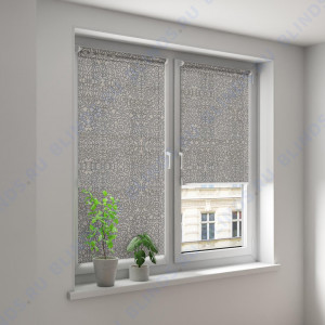 Минирулонные тканевые жалюзи Самира коричневый - фото на окне