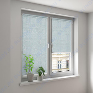 Минирулонные тканевые жалюзи Самира бирюзовый - фото на окне