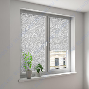 Минирулонные тканевые жалюзи Венеция серый - фото на окне