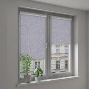 Рулонные тканевые жалюзи Уни-2 Жемчуг блэкаут серый - фото на окне