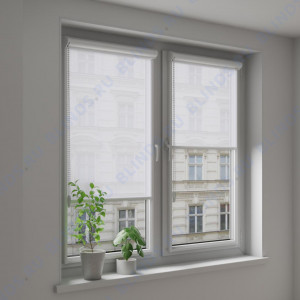 Рулонные тканевые жалюзи Уни-2 Скрин белый - фото на окне