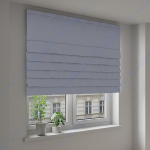 Римские шторы Блэкаут однотонный серый - фото на окне