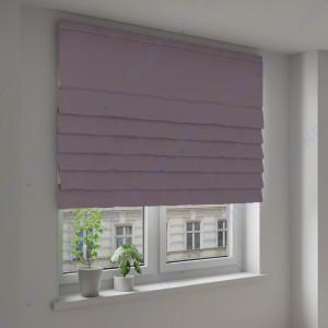 Римские шторы Блэкаут однотонный тускло-лиловый - фото на окне