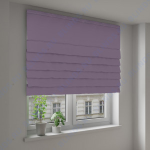 Римские шторы Блэкаут однотонный лиловый - фото на окне
