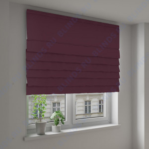 Римские шторы Блэкаут однотонный тёмно-красный - фото на окне