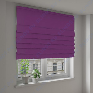 Римские шторы Блэкаут однотонный ярко-лиловый - фото на окне