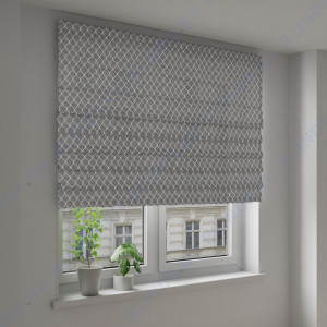 Римские шторы Дамаско серый - фото на окне