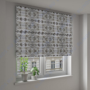 Римские шторы Дамаско коричневый - фото на окне