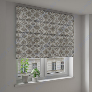 Римские шторы Дамаско коричневый - фото на окне