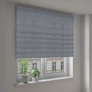Римские шторы Рогожка антрацит - фото на окне