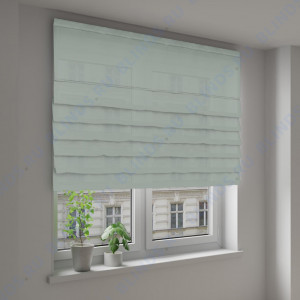 Римские шторы Рогожка ментоловый - фото на окне