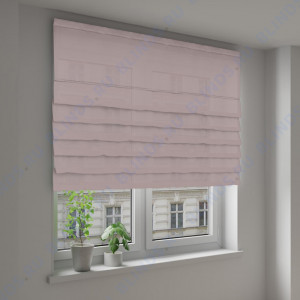 Римские шторы Рогожка розовый - фото на окне