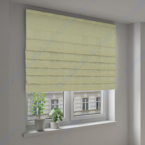 Римские шторы Рогожка фисташковый - фото на окне