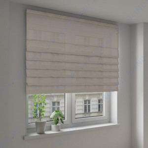 Римские шторы Рогожка песочный - фото на окне